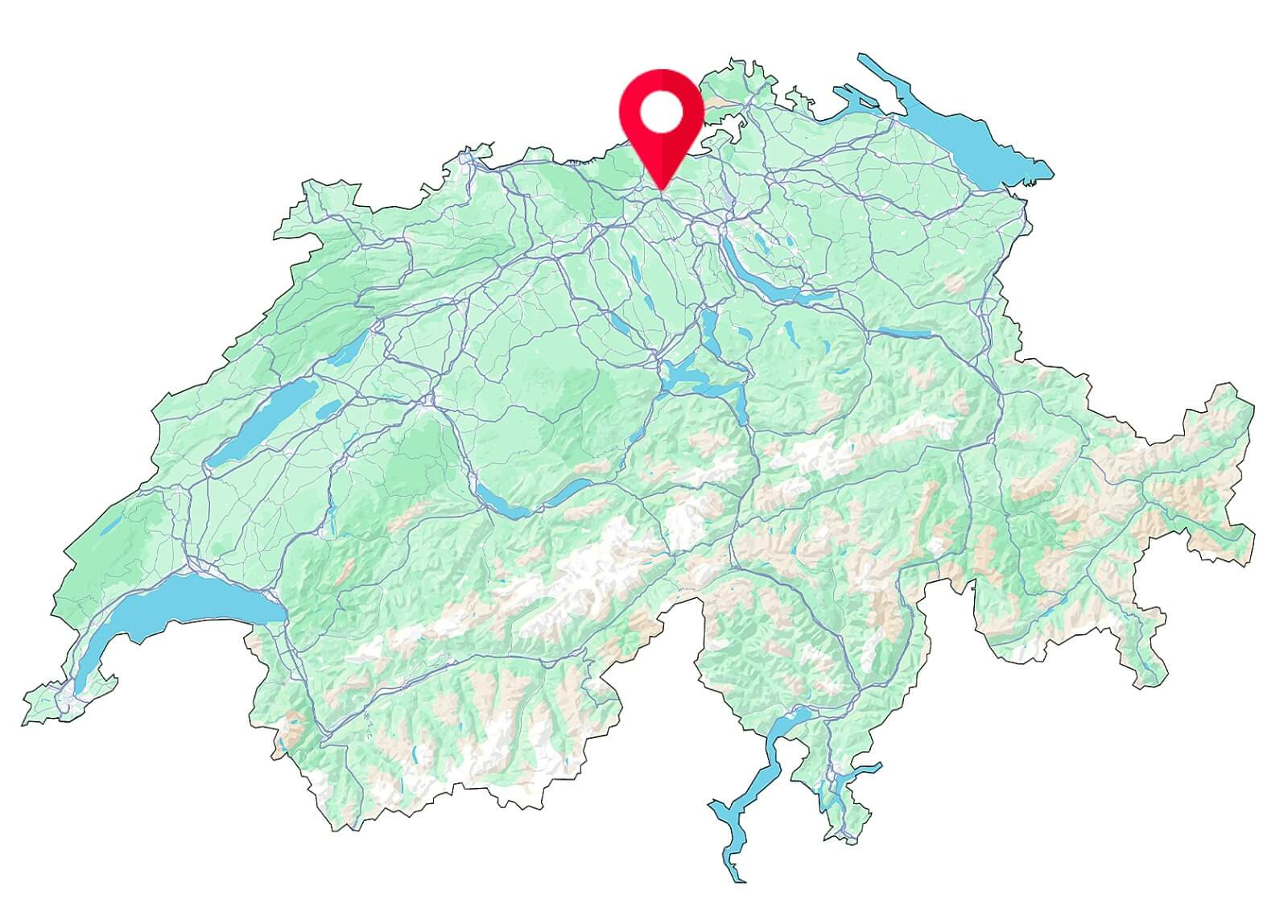 Fahrschule SULI in Baden – zentrale Lage nahe dem Bahnhof mit direkter Anbindung an öffentliche Verkehrsmittel und Fahrstrecken.