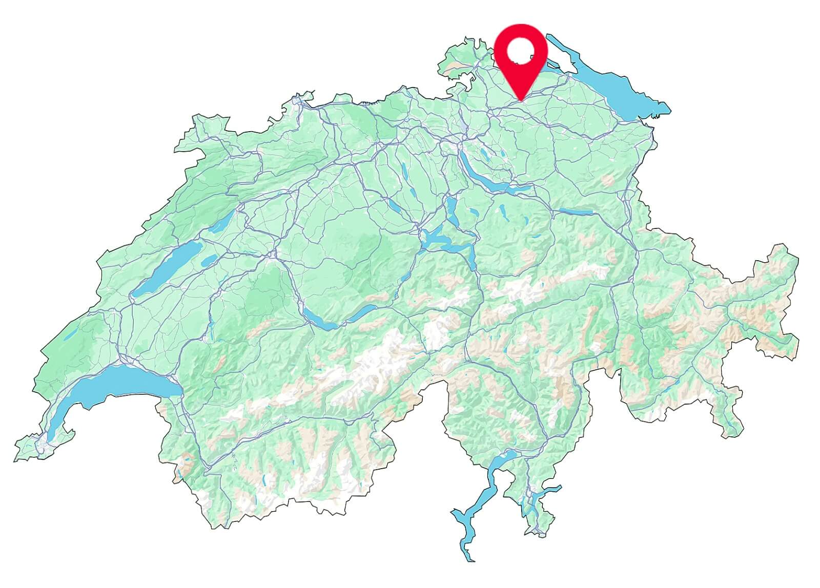 Ein Fahrschulauto mit dem Logo der Fahrschule SULI fährt durch das Stadtgebiet von Frauenfeld. Im Bildhintergrund sind typische Gebäude der Stadt und eine klare Strassenführung zu sehen. Eine Fahrschülerin sitzt am Steuer, begleitet von einem Fahrlehrer.