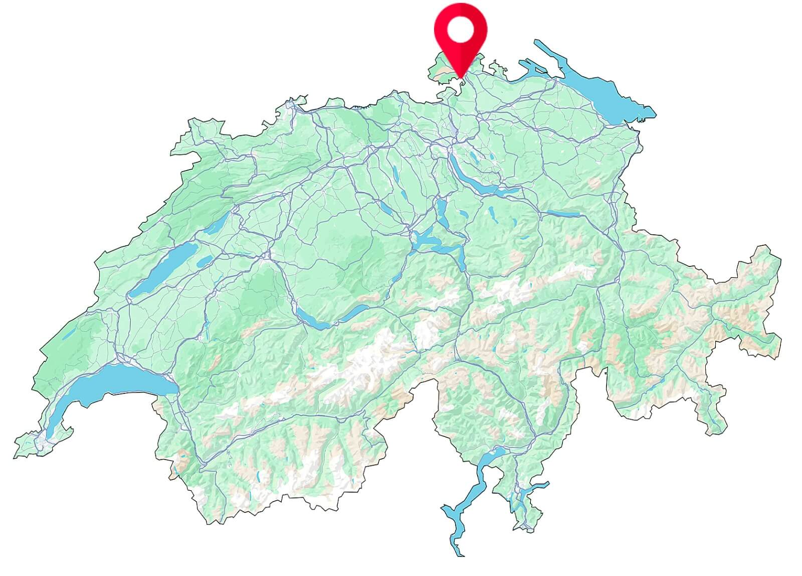 Zentraler Standort der Fahrschule SUI in Neuhausen – nahe Bahnhof und ÖV-Haltestellen.