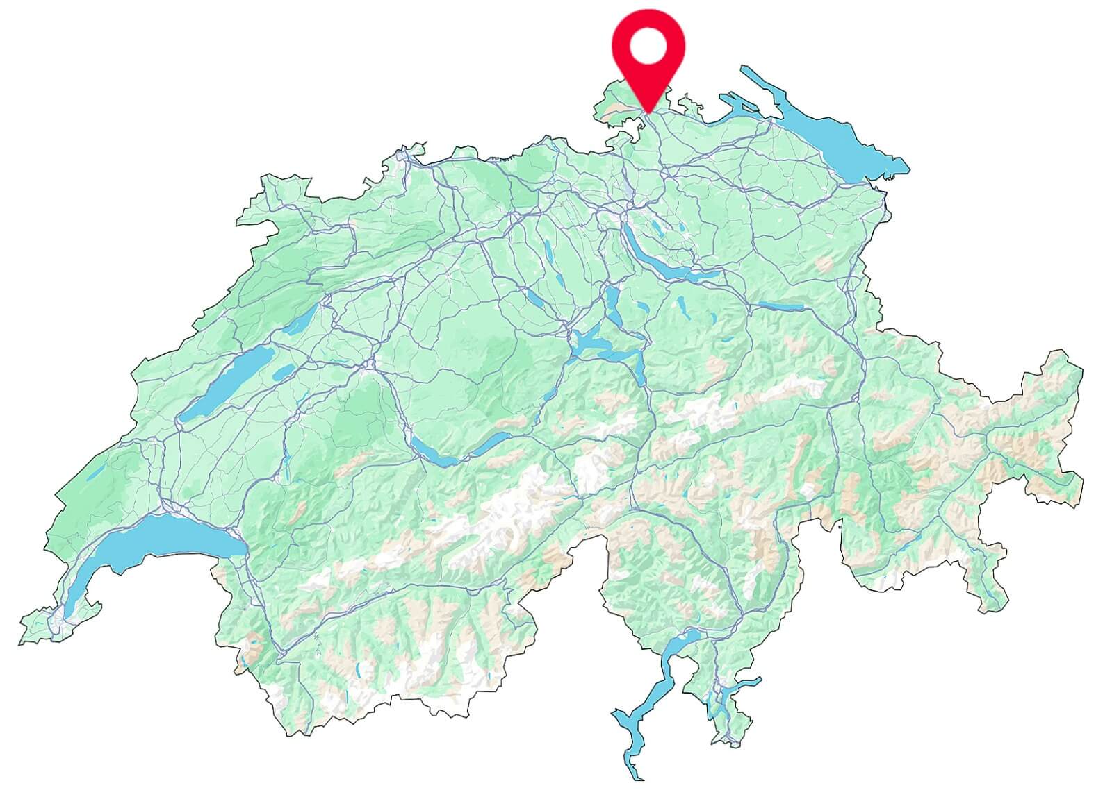 Zentraler Standort der Fahrschule SUI in Schaffhausen – nahe Bahnhof und ÖV-Haltestellen.