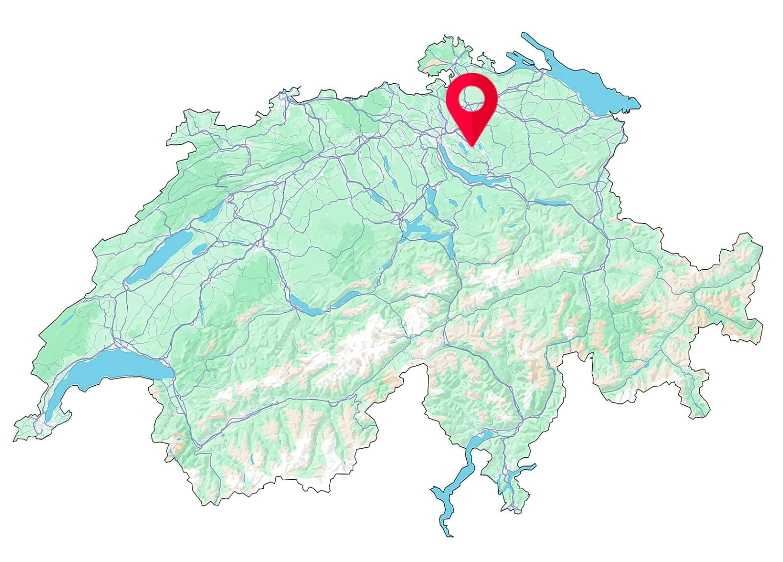 Standortkarte der Fahrschule SULI in Uster – zentral gelegen und bequem mit öffentlichen Verkehrsmitteln erreichbar für deinen Fahrunterricht.